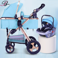 Baby Stroller 3 en 1 por 0-3 años cochecitos para bebés con cesta de compras extraíbles